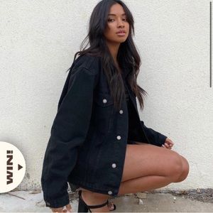 Princess Polly black denim jacket